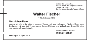 Anzeige von Walter Fischer von OM-Medien