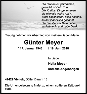 Anzeige von Günter Meyer von OM-Medien