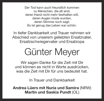 Anzeige von Günter Meyer von OM-Medien