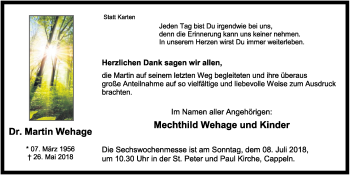 Anzeige von Martin Wehage von OM-Medien