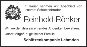Anzeige von Reinhold Rönker von OM-Medien