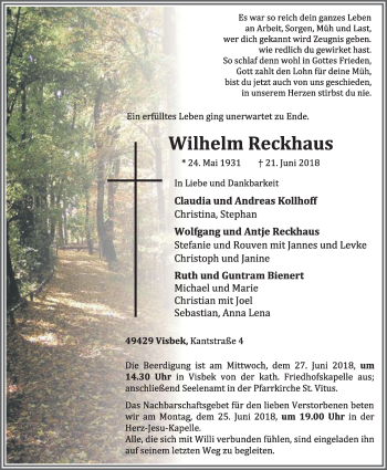Anzeige von Wilhelm Reckhaus von OM-Medien