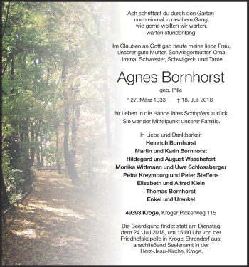 Anzeige von Agnes Bornhorst von OM-Medien