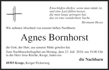 Anzeige von Agnes Bornhorst von OM-Medien