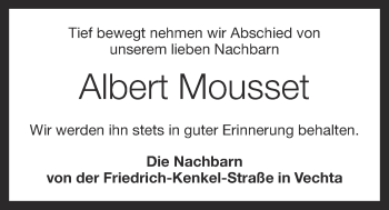 Anzeige von Albert Mousset von OM-Medien