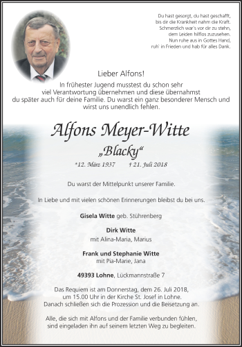 Anzeige von Alfons Meyer-Witte von OM-Medien