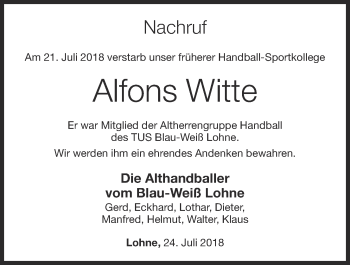 Anzeige von Alfons Meyer-Witte von OM-Medien