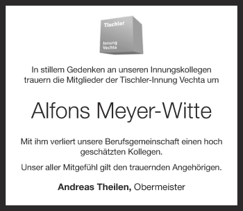 Anzeige von Alfons Meyer-Witte von OM-Medien