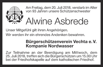 Anzeige von Alwine Asbrede von OM-Medien