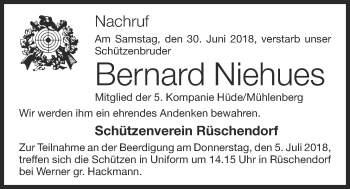 Anzeige von Bernard Niehues von OM-Medien
