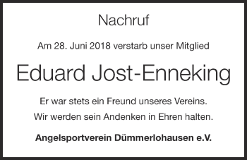 Anzeige von Eduard Jost-Enneking von OM-Medien