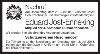 Anzeige von Eduard Jost-Enneking von OM-Medien