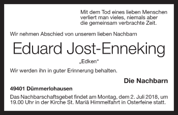 Anzeige von Eduard Jost-Enneking von OM-Medien