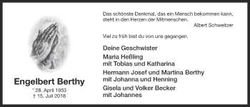 Anzeige von Engelbert Berthy von OM-Medien