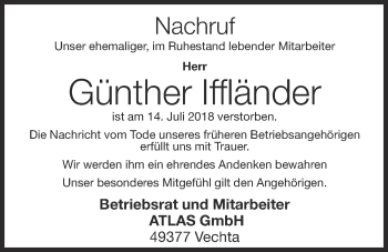 Anzeige von Günther Iffländer von OM-Medien
