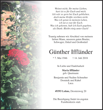 Anzeige von Günther Iffländer von OM-Medien