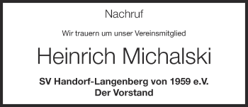 Anzeige von Heinrich Michalski von OM-Medien