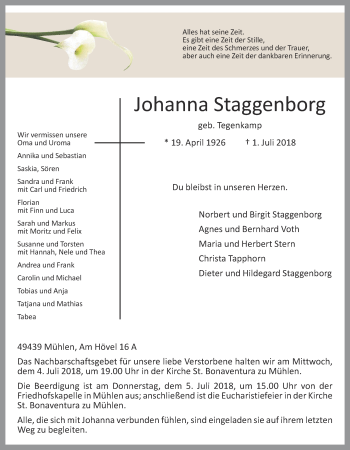 Anzeige von Johanna Staggenborg von OM-Medien