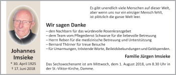 Anzeige von Johannes Imsieke von OM-Medien