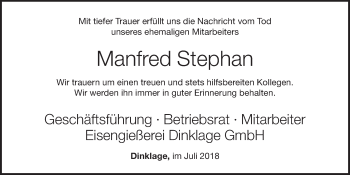 Anzeige von Manfred Stephan von OM-Medien