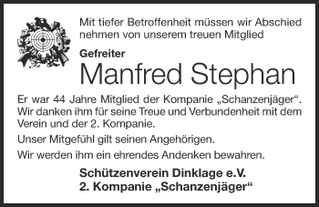 Anzeige von Manfred Stephan von OM-Medien