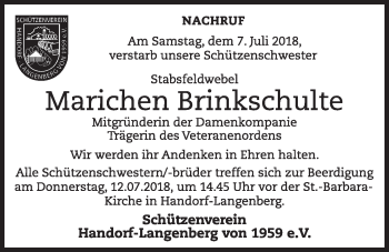 Anzeige von Marichen Brinkschulte von OM-Medien