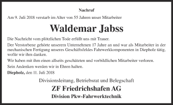 Anzeige von Waldemar Jabss von OM-Medien