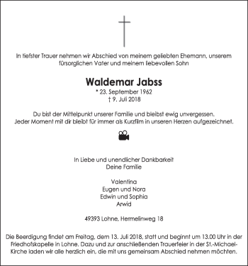 Anzeige von Waldemar Jabss von OM-Medien