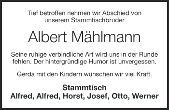 Anzeige von Albert Mählmann von OM-Medien