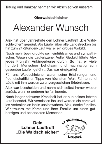 Anzeige von Alexander Wunsch von OM-Medien