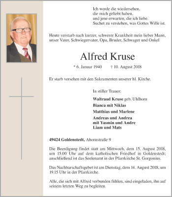 Anzeige von Alfred Kruse von OM-Medien