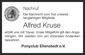 Anzeige von Alfred Kruse von OM-Medien
