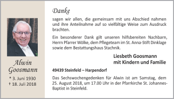 Anzeige von Alwin Goosmann von OM-Medien