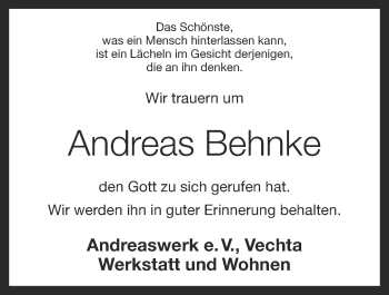 Anzeige von Andreas Behnke von OM-Medien