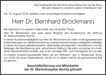 Anzeige von Bernhard Brockmann von OM-Medien