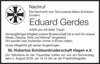Anzeige von Eduard Gerdes von OM-Medien