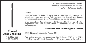 Anzeige von Eduard Jost-Enneking von OM-Medien