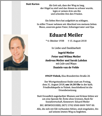 Anzeige von Eduard Meiler von OM-Medien