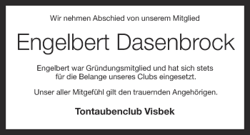 Anzeige von Engelbert Dasenbrock von OM-Medien