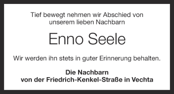 Anzeige von Enno Seele von OM-Medien