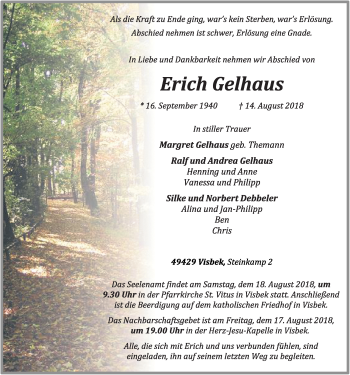 Anzeige von Erich Gelhaus von OM-Medien