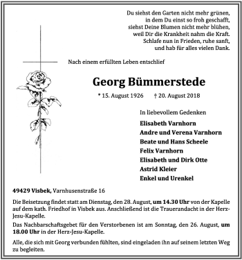 Anzeige von Georg Bümmerstede von OM-Medien