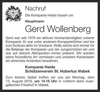 Anzeige von Gerd Wollenberg von OM-Medien