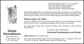Anzeige von Gisela Ronnebaum von OM-Medien