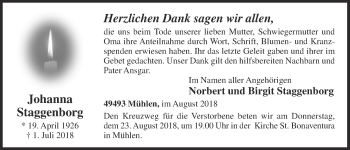 Anzeige von Johanna Staggenborg von OM-Medien