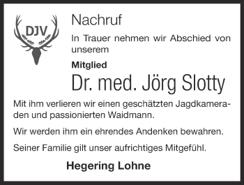 Anzeige von Jörg Slotty von OM-Medien