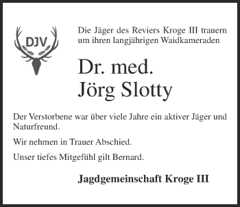 Anzeige von Jörg Slotty von OM-Medien