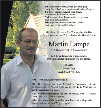Anzeige von Martin Lampe von OM-Medien