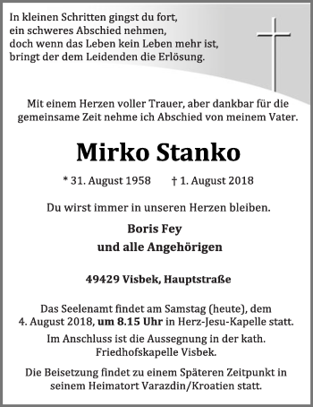 Anzeige von Mirko Stanko von OM-Medien