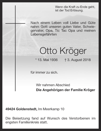 Anzeige von Otto Kröger von OM-Medien